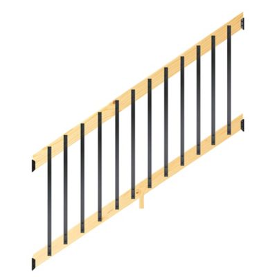 ProWood 6 ft. Southern Yellow Pine Stair Rail Kit with Aluminum Rectangular Balusters