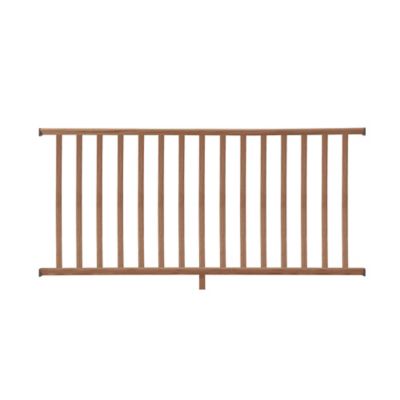 ProWood 6 ft. Walnut-Tone Southern Yellow Pine Moulded Rail Kit with Se Balusters