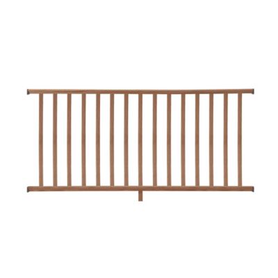 ProWood 6 ft. Walnut-Tone Southern Yellow Pine Moulded Rail Kit with Se Balusters