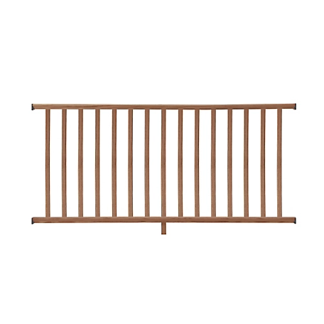 ProWood 6 ft. Walnut-Tone Southern Yellow Pine Moulded Rail Kit with Se Balusters