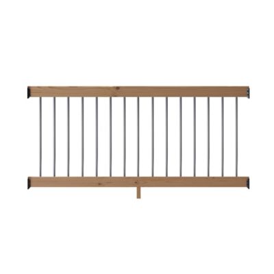 ProWood Southern Yellow Pine Rail Kit with Aluminum Round Balusters, 6 ft., Walnut-Tone