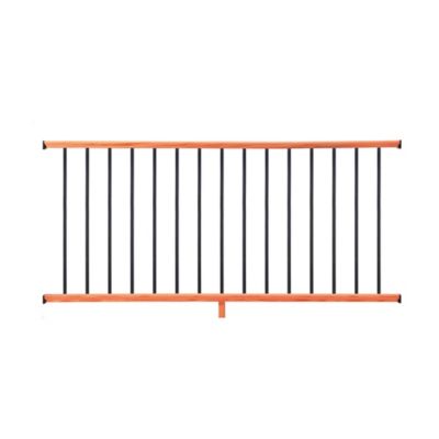 ProWood 6 ft. Redwood-Tone Southern Yellow Pine Moulded Rail Kit with Aluminum Square Balusters