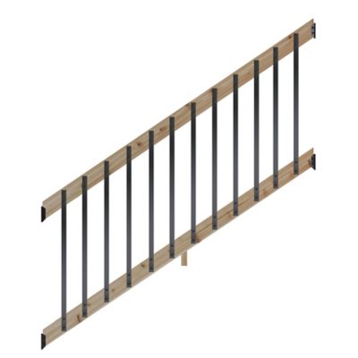 ProWood 6 ft. Cedar Stair Rail Kit with Aluminum Rectangular Balusters