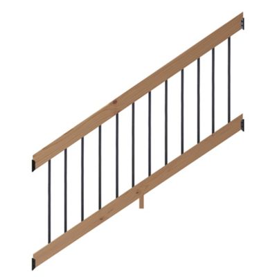 ProWood Southern Yellow Pine Stair Rail Kit with Aluminum Square Balusters, 6 ft., Walnut-Tone