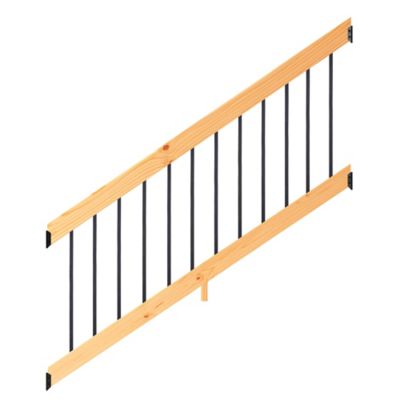 ProWood 6 ft. Cedar-Tone Southern Yellow Pine Stair Rail Kit with Aluminum Square Balusters