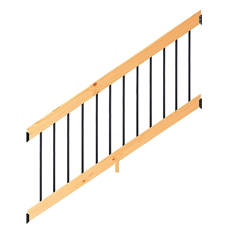 ProWood 6 ft. Cedar-Tone Southern Yellow Pine Stair Rail Kit with Aluminum Square Balusters