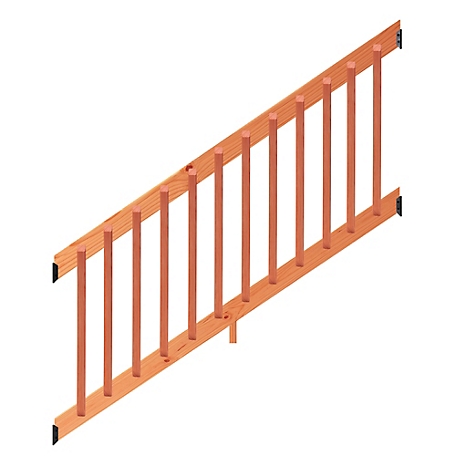 ProWood 6 ft. Redwood-Tone Southern Yellow Pine Stair Rail Kit with B2E Balusters