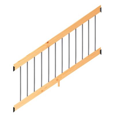 ProWood Southern Yellow Pine Stair Rail Kit with Aluminum Round Balusters, Cedar-Tone, 6 ft.