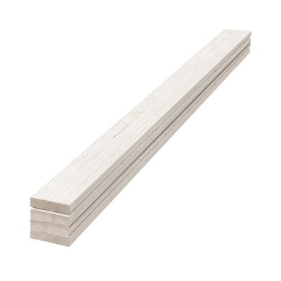 EDGE 1 in. x 4 in. x 8 ft. Rustic Collection Pine Trim Boards, White, 4-Pack