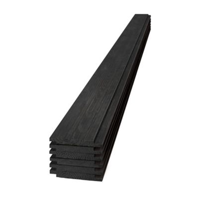EDGE 1 in. x 6 in. x 8 ft. Rustic Collection Shiplap Pine Boards, Charcoal, 6-Pack