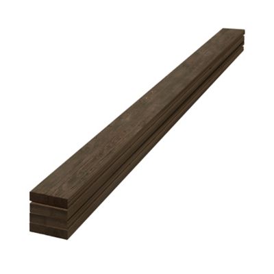 EDGE 1 in. x 4 in. x 8 ft. Rustic Collection Pine Trim Boards, Dark Brown, 4-Pack