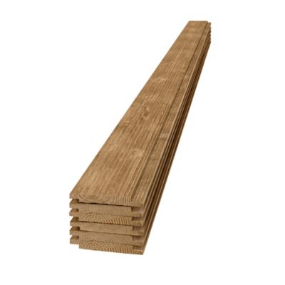 EDGE 1 in. x 6 in. x 8 ft. Rustic Collection Shiplap Pine Boards, Light Brown, 6-Pack