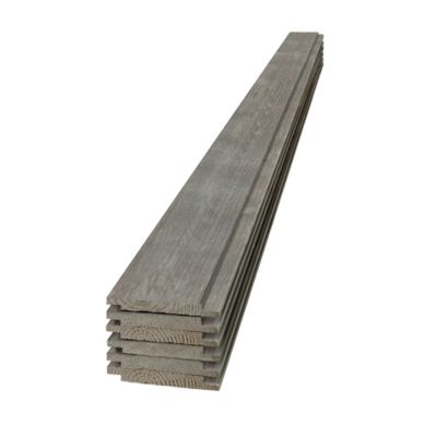 EDGE 1 in. x 6 in. x 8 ft. Rustic Collection Shiplap Pine Boards, Gray, 6-Pack