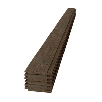 EDGE 1 in. x 6 in. x 8 ft. Rustic Collection Shiplap Pine Board (Dark Brown) (6 Pack)