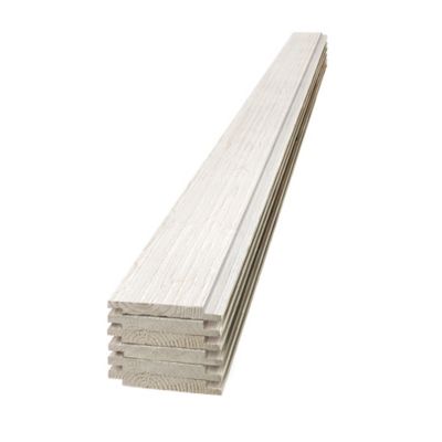 EDGE 1 in. x 8 in. x 6 ft. Rustic Collection Shiplap Pine Board (White) (6 Pack)