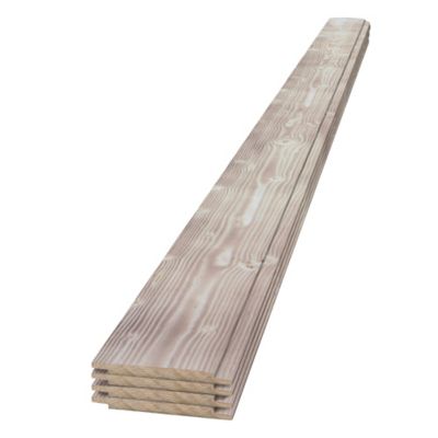 UFP-Edge 1 in. x 6 in. x 8 ft. Charred Pine Shiplap Boards, Smoke White, 4-Pack