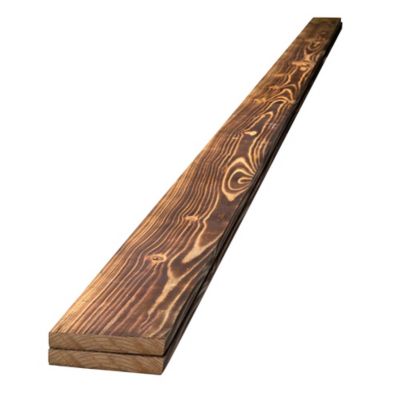EDGE 1 in. x 4 in. x 8 ft. Charred Pine Trim Boards, Natural, 2-Pack