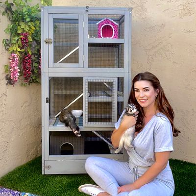 Image showing  Wooden Ferret Cage, 55.2 in. x 20 in.