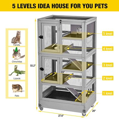 Image showing  Wooden Ferret Cage, 55.2 in. x 20 in.