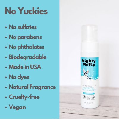 Image showing 6 th Mighty Mutt No-Rinse Waterless Foam All-Natural Toxin-Free and Anti-Itch Dry Shampoo for Dogs Refill, 30 oz.