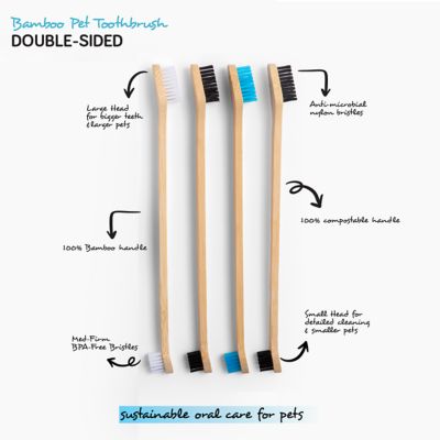 Image showing  Double-Sided Bamboo Dog and Cat Toothbrush