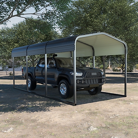 Veikous 10 ft. W x 15 ft. D Metal Carport Garage with Canopy and Shelter