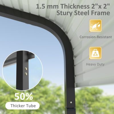 Image showing  10 ft. x 15 ft. Metal Carport Garage with Canopy and Shelter