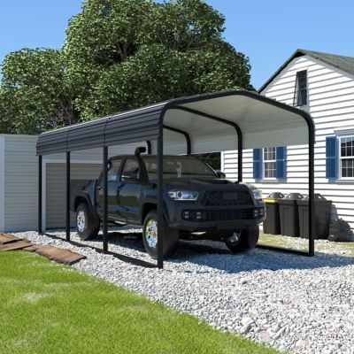 Image showing 8 th Veikous 10 x 15ft. Metal Carport Garage with Canopy and Shelter