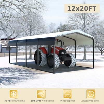 Image showing  12 x 20ft. Carport Garage Car Boat with Canopy and Shelter