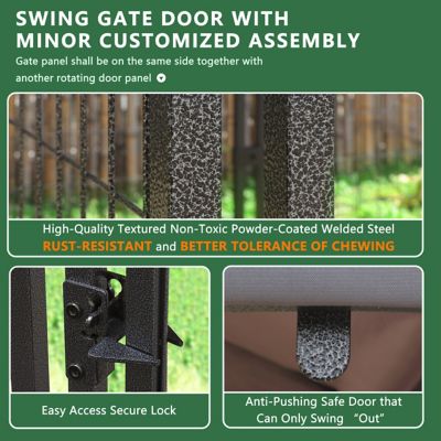 Image showing 6 th Veikous 6 x 10 x 10ft. Welded Wire Outdoor Dog Kennel Enclosure with Rotating Feeding Door and Polyester Cover