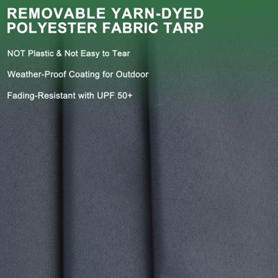 Image showing 8 th Veikous 6 x 10 x 10ft. Welded Wire Outdoor Dog Kennel Enclosure with Rotating Feeding Door and Polyester Cover