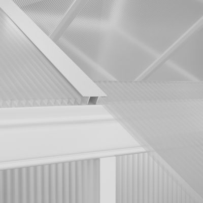 Image showing 7 th Veikous 6 ft. W x 12 ft. D Polycarbonate Walk-in Greenhouse for Outdoors with Adjustable Roof Vent, White