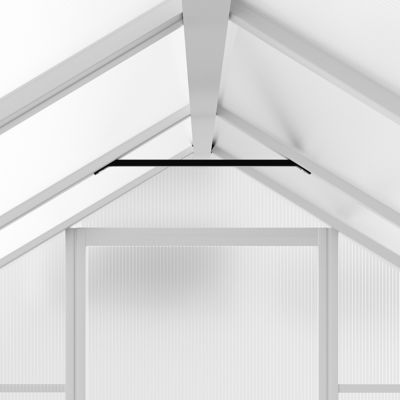 Image showing 8 th Veikous 6 ft. W x 12 ft. D Polycarbonate Walk-in Greenhouse for Outdoors with Adjustable Roof Vent, White