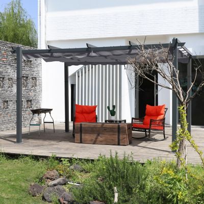 Veikous 10 ft. x 10 ft. Aluminum Outdoor Patio Pergola with Retractable Sun Shade Canopy Cover