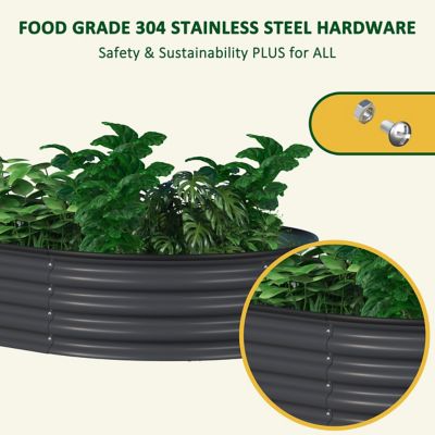 Image showing  9-in-1 Planter Box Outdoor Galvanized Steel Raised Garden Bed, 8 ft. x 2 ft. x 1 ft., Gray