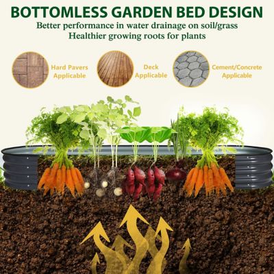 Image showing  9-in-1 Planter Box Outdoor Galvanized Steel Raised Garden Bed, 8 ft. x 2 ft. x 1 ft., Gray