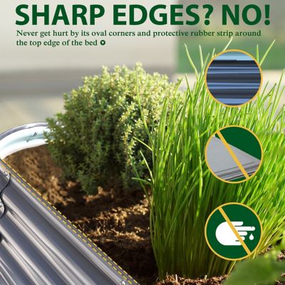 Image showing  9-in-1 Planter Box Outdoor Galvanized Steel Raised Garden Bed, 8 ft. x 2 ft. x 1 ft., Gray