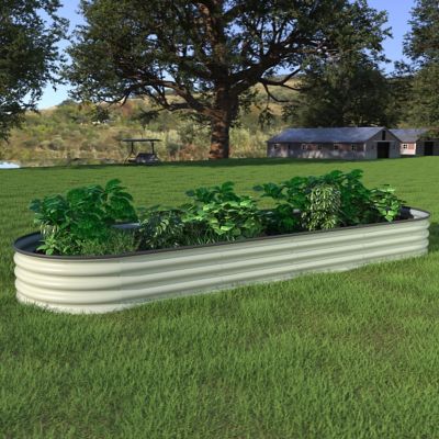 Veikous 8 ft. x 2 ft. x 1 ft. Galvanized Raised Garden Bed 9-in-1 Planter Box Outdoor,Pearl White These planters are perfect for novice vegetable ga