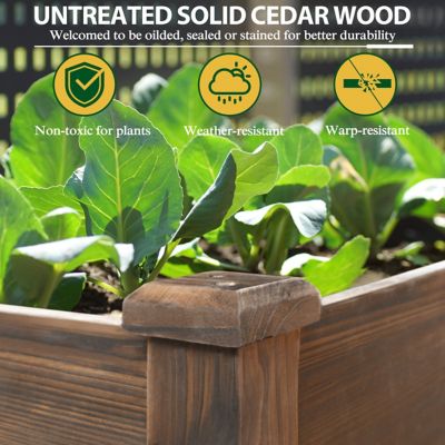 Image showing  Cedar Raised Garden Bed with Liner, 47 in. x 23 in. x 30 in., Rustic