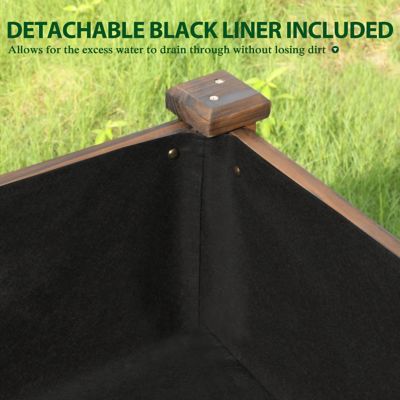 Image showing  Cedar Raised Garden Bed with Liner, 47 in. x 23 in. x 30 in., Rustic