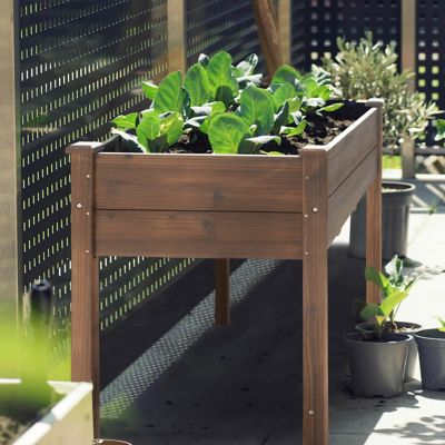 Image showing 5 th Veikous Cedar Raised Garden Bed with Liner, 47 x 23 x 30in., Rustic