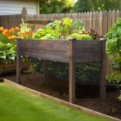 Image showing 9 th Veikous Cedar Raised Garden Bed with Liner, 47 x 23 x 30in., Rustic