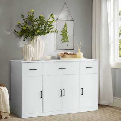 Veikous Kitchen Cabinet Storage Sideboard with 3 Drawers and 4 Doors