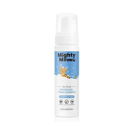 Mighty Meow Dry Shampoo for Cats, No-Rinse Waterless Foam All-Natural, Toxin-Free and Anti-Itch, 8 oz., 478
