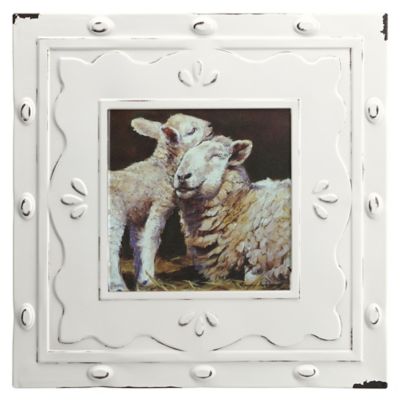 Red Shed Rustic Mama and Baby Sheep Metal Sign