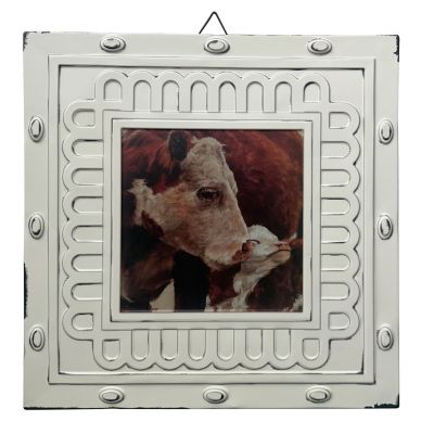Image showing  Rustic Mama and Baby Cow Metal Sign