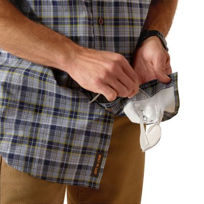 Image showing  Men's Rebar Made Tough Durastretch Flannel Short -Sleeve Work Shirt