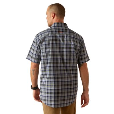 Image showing  Men's Rebar Made Tough Durastretch Flannel Short -Sleeve Work Shirt