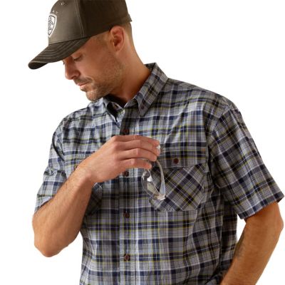 Image showing  Men's Rebar Made Tough Durastretch Flannel Short -Sleeve Work Shirt