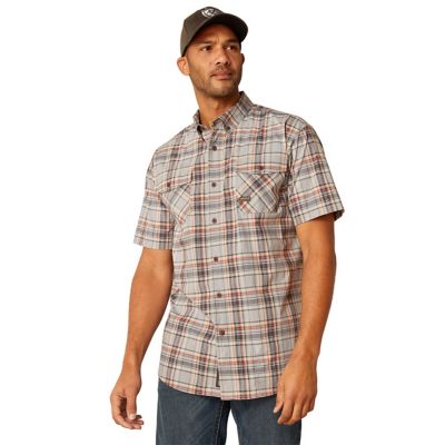 Ariat Rebar Made Tough Durastretch Flannel Short Sleeve Work Shirt